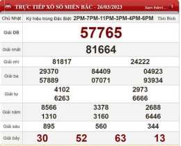 ảnh chụp màn hình kết quả xổ số ngày 26 tháng 1 năm 2026