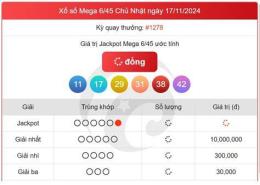 ảnh chụp màn hình mega 6 45 trực tiếp xổ số vietlott hôm nay