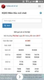 giao diện app bảng thống kê xổ số 2026