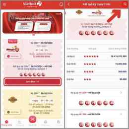 giao diện app cách mua xổ số vietlott online