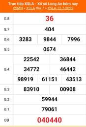 giao diện app kết quả xổ số long an ngày 25 tháng 7