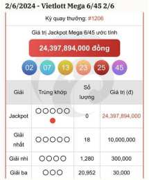 giao diện app kết quả xổ số vietlott 6/45 ngày hôm nay