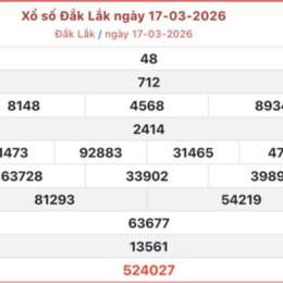 kết quả xổ số đắk lắk ngày 17 tháng 3
