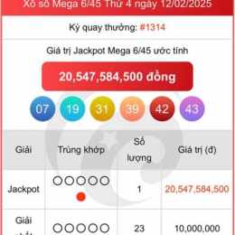 kết quả xổ số mega 6 45