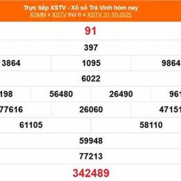 kết quả xổ số trà vinh ngày 31 tháng 10