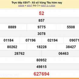 kết quả xổ số vũng tàu ngày 9 tháng 6