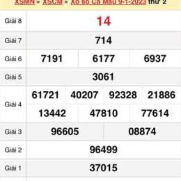 xổ số cà mau ngày 16 tháng 2 năm 2006