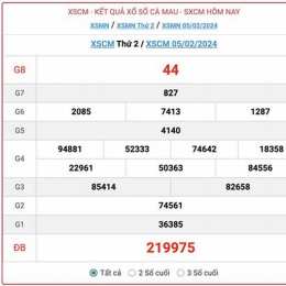 xổ số đài cà mau ngày 19 tháng 1