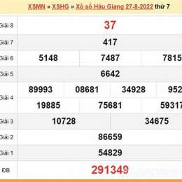 xổ số đài hậu giang ngày 27 tháng 6