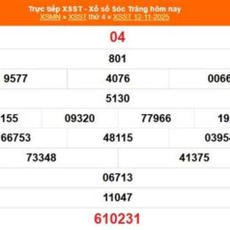 xổ số đài sóc trăng ngày 12 tháng 11