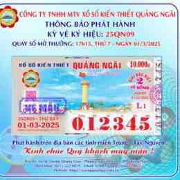 xổ số kiến thiết quảng ngãi ngày 19 tháng 09