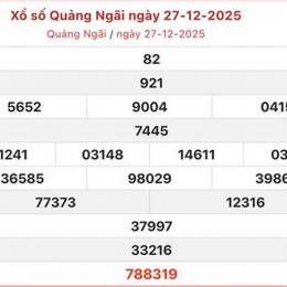 xổ số kiến thiết quảng ngãi ngày 27 tháng 12