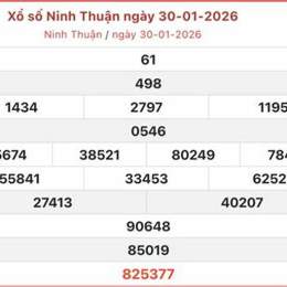 xổ số ninh thuận 30 ngày gần đây