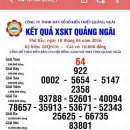 xổ số quảng ngãi 18 tháng 7