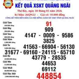 xổ số quảng ngãi 30 ngày gần đây