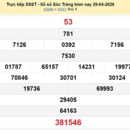 xổ số sóc trăng ngày 29 tháng