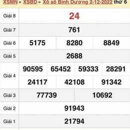 xổ số thứ sáu bình dương tuần rồi