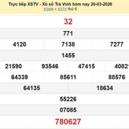 xổ số trà vinh ngày 20 tháng 03 năm 2006