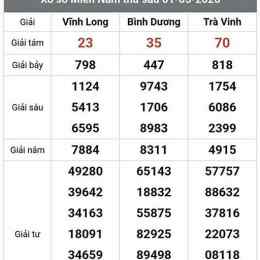 xổ số vĩnh long trà vinh tuần trước