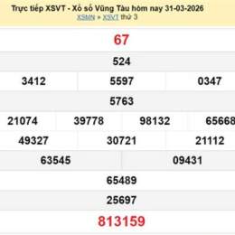 xổ số vũng tàu ngày 31 tháng 03 năm 2026